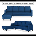 Chandler Plain L Shape 6 Seater Sofa Set Lhs (Blue)