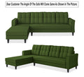 Adorn India Maddox Tufted L Shape 6 Seater Sofa Set LHS (Green) (3 Year Warranty)