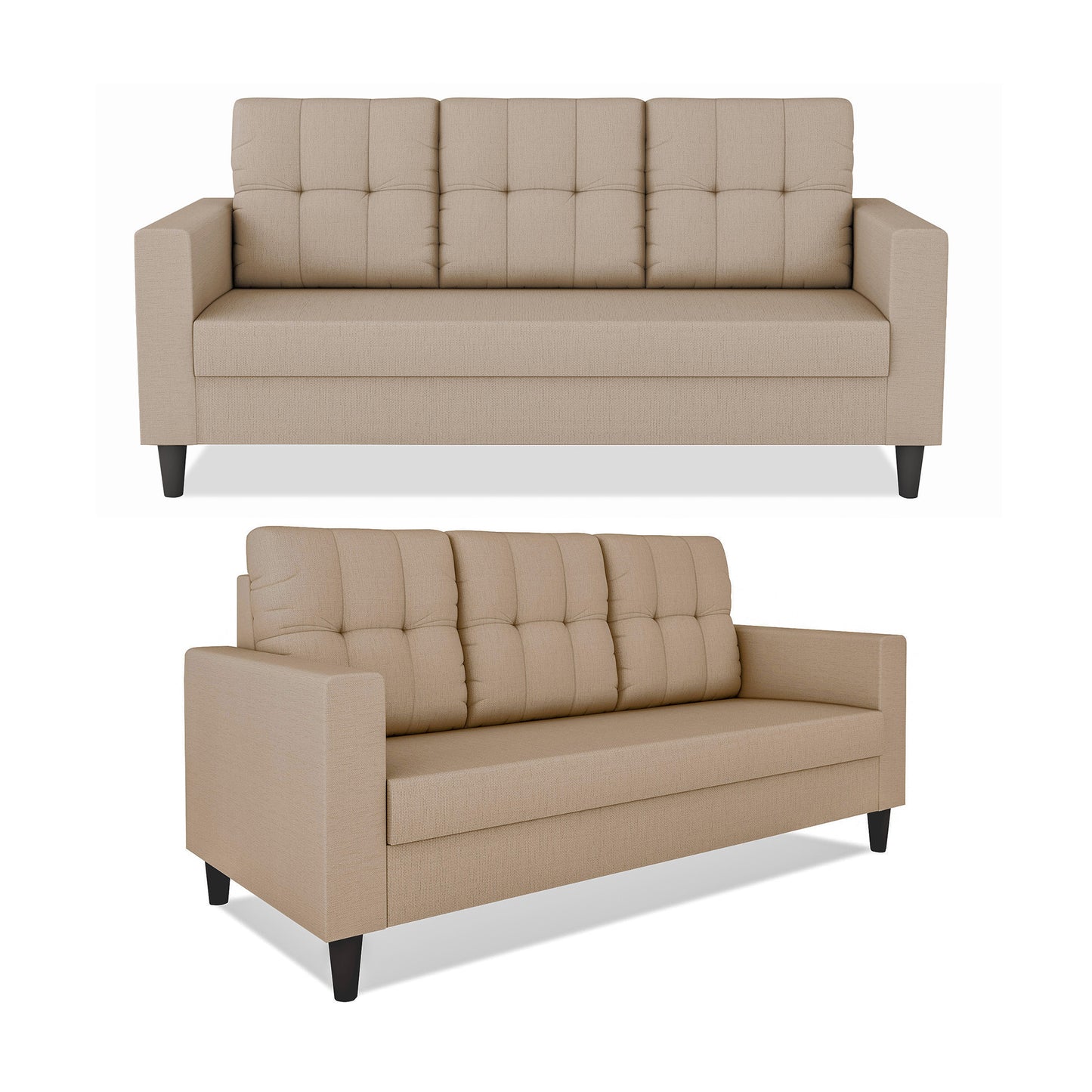 Adorn India Darcy 3-1-1 Five Seater Sofa Set (Beige)