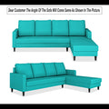 Chandler Plain L Shape 6 Seater Sofa Set RHS (Aqua Blue)