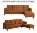 Adorn India Maddox Tufted L Shape 5 Seater Sofa Set RHS (Rust) (3 Year Warranty)