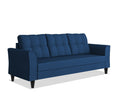 Adorn India Maddox Tufted 3 Seater Sofa (Blue) (3 Year Warranty)