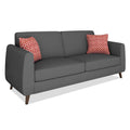 Adorn India Harlem 3 Seater Sofa (Grey) (3 Year Warranty)