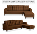 Adorn India Maddox Tufted L Shape 6 Seater Sofa Set RHS (Brown)