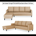 Chandler Plain L Shape 6 Seater Sofa Set Lhs (Beige)