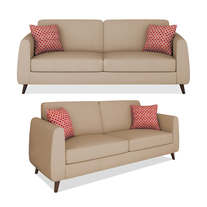 Adorn India Harlem 5 Seater 3-1-1 Sofa Set (Beige)