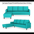 Chandler Plain L Shape 6 Seater Sofa Set Lhs (Aqua Blue)