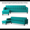 Rio Elegant L Shape 6 Seater Sofa Set (Lhs) (Aqua Blue)