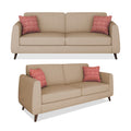 Adorn India Harlem 3+2 5 Seater Sofa Set (Beige) (3 Year Warranty)