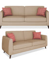 Adorn India Harlem 5 Seater 3+2 Fabric Sofa Set (Beige)