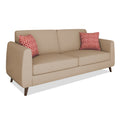 Adorn India Harlem 3 Seater Sofa (Beige) (3 Year Warranty)