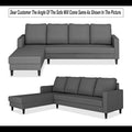 Chandler Plain L Shape 6 Seater Sofa Set Lhs (Grey)