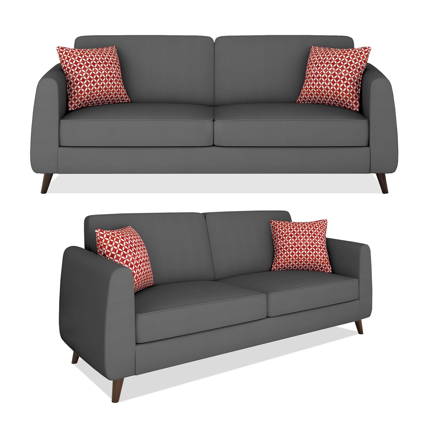 Adorn India Harlem 5 Seater 3-1-1 Sofa Set (Grey)