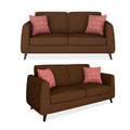 Adorn India Harlem 6 Seater 3+2+1 Fabric Sofa Set (Brown) (3 Year Warranty)