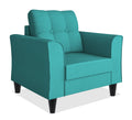Adorn India Maddox Tufted 1 Seater Sofa (Aqua Blue) (3 Year Warranty)