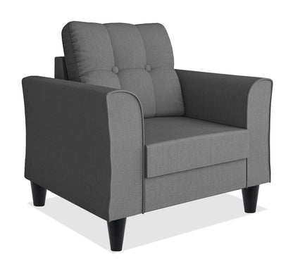 Adorn India Maddox 1 Seater Sofa (Grey) - Wood