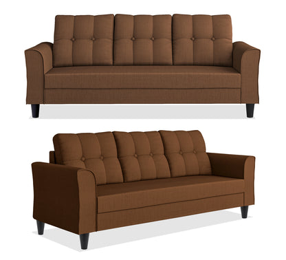 Adorn India Maddox 6 Seater 3+2+1 Sofa Set (Brown)