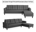 Adorn India Maddox Tufted L Shape 6 Seater Sofa Set RHS (Grey) (3 Year Warranty)