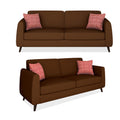 Adorn India Harlem 5 Seater 3-1-1 Sofa Set (Brown) (3 Year Warranty)