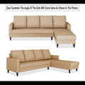 Chandler Plain L Shape 6 Seater Sofa Set RHS (Beige)