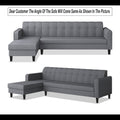 Rio Elegant L Shape 6 Seater Sofa Set (Lhs) (Grey)