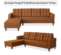 Adorn India Maddox Tufted L Shape 6 Seater Sofa Set LHS (Rust) (3 Year Warranty)
