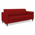 Adorn India Rio Elegant 3 Seater Sofa (Red) (3 Year Warranty)