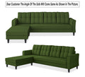 Adorn India Maddox Tufted L Shape 5 Seater Sofa Set LHS (Green) (3 Year Warranty)