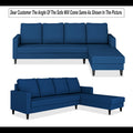Chandler Plain L Shape 6 Seater Sofa Set RHS (Blue)