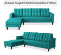 Adorn India Maddox Tufted L Shape 6 Seater Sofa Set LHS (Aqua Blue) (3 Year Warranty)