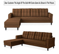 Adorn India Maddox Tufted L Shape 5 Seater Sofa Set LHS (Brown) (3 Year Warranty)