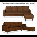 Chandler Plain L Shape 6 Seater Sofa Set RHS (Brown)