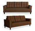 Adorn India Maddox Tufted 3-1-1 5 Seater Sofa Set (Brown) (3 Year Warranty)