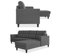 Adorn India Maddox Tufted L Shape 6 Seater Sofa Set RHS (Grey) (3 Year Warranty)