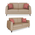 Adorn India Harlem 3+2 5 Seater Sofa Set (Beige) (3 Year Warranty)