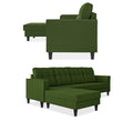Adorn India Maddox Tufted L Shape 5 Seater Sofa Set LHS (Green) (3 Year Warranty)