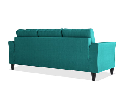 Adorn India Maddox Tufted 3 Seater Sofa (Aqua Blue) (3 Year Warranty)