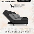 Adorn India Premium New Aspen 3 Seater Sofa Cum Bed 4X6 Velvet Suede with 2 Cushions (Color Dark Grey & Grey) and Suitable for All Indoor, with 3 Years Warranty