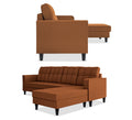 Adorn India Maddox Tufted L Shape 6 Seater Sofa Set RHS (Rust) (3 Year Warranty)