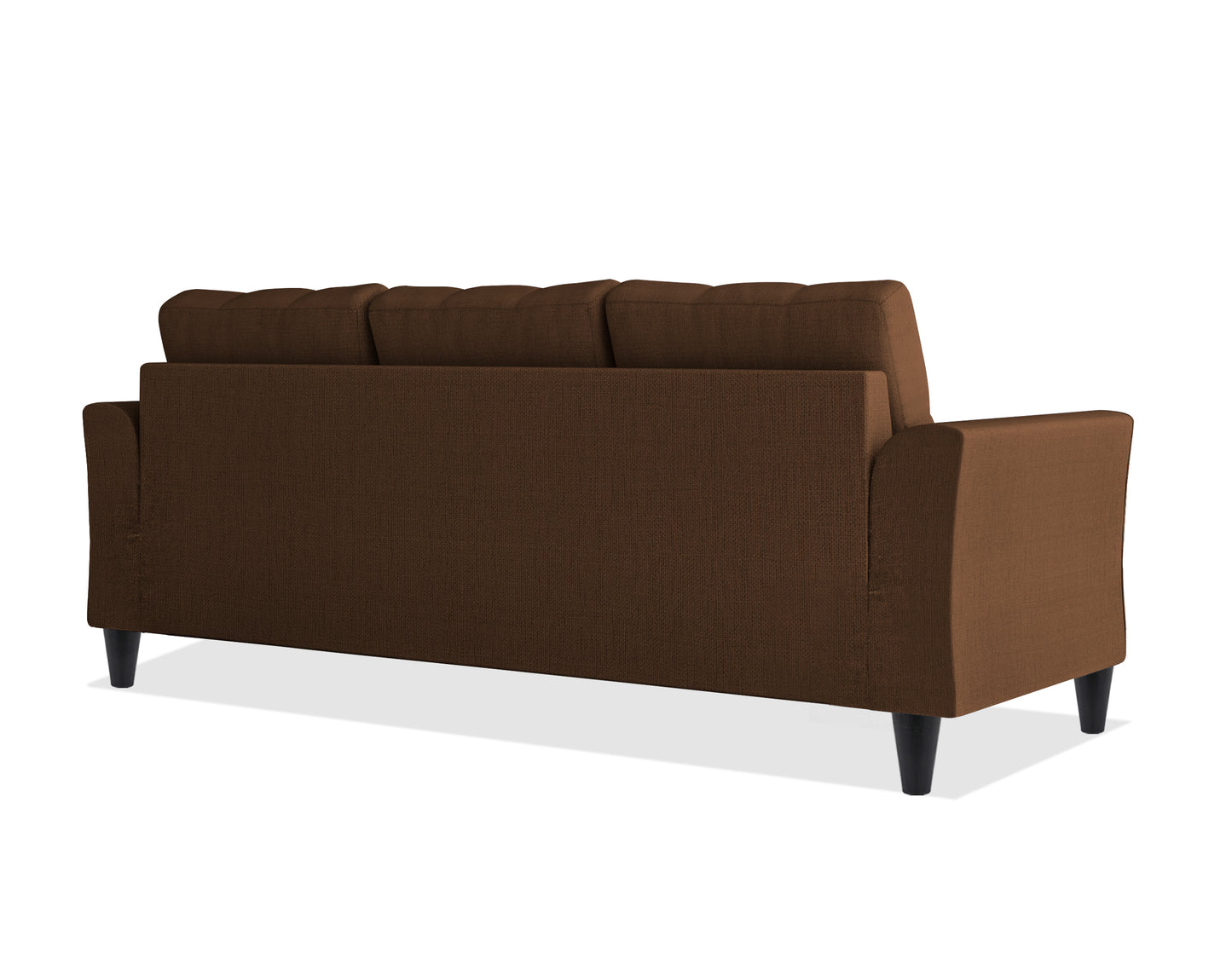 Adorn India Maddox Tufted 3 Seater Sofa (Brown)