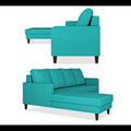 Chandler Plain L Shape 6 Seater Sofa Set Lhs (Aqua Blue)