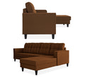 Adorn India Maddox Tufted L Shape 6 Seater Sofa Set RHS (Brown)