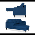 Chandler Plain L Shape 6 Seater Sofa Set Lhs (Blue)