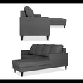 Chandler Plain L Shape 6 Seater Sofa Set RHS (Grey)