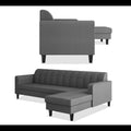 Rio Elegant L Shape 6 Seater Sofa Set (RHS) (Grey)