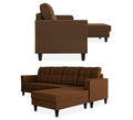 Adorn India Maddox Tufted L Shape 6 Seater Sofa Set RHS (Brown) (3 Year Warranty)