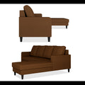 Chandler Plain L Shape 6 Seater Sofa Set RHS (Brown)