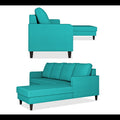 Chandler Plain L Shape 6 Seater Sofa Set RHS (Aqua Blue)
