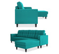 Adorn India Maddox Tufted L Shape 6 Seater Sofa Set RHS (Aqua Blue) (3 Year Warranty)