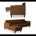 Rio Elegant L Shape 6 Seater Sofa Set (Lhs) (Brown)